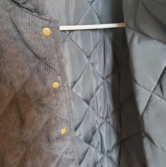 Dark Gray Quilted Corduroy Jacket - Never Worn - Picture 4 of 6